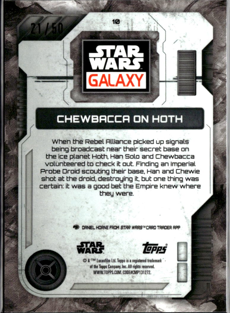 Chewbacca on Hoth 2026 Topps Star Wars Galaxy Mojo Refractor 21/50 #10