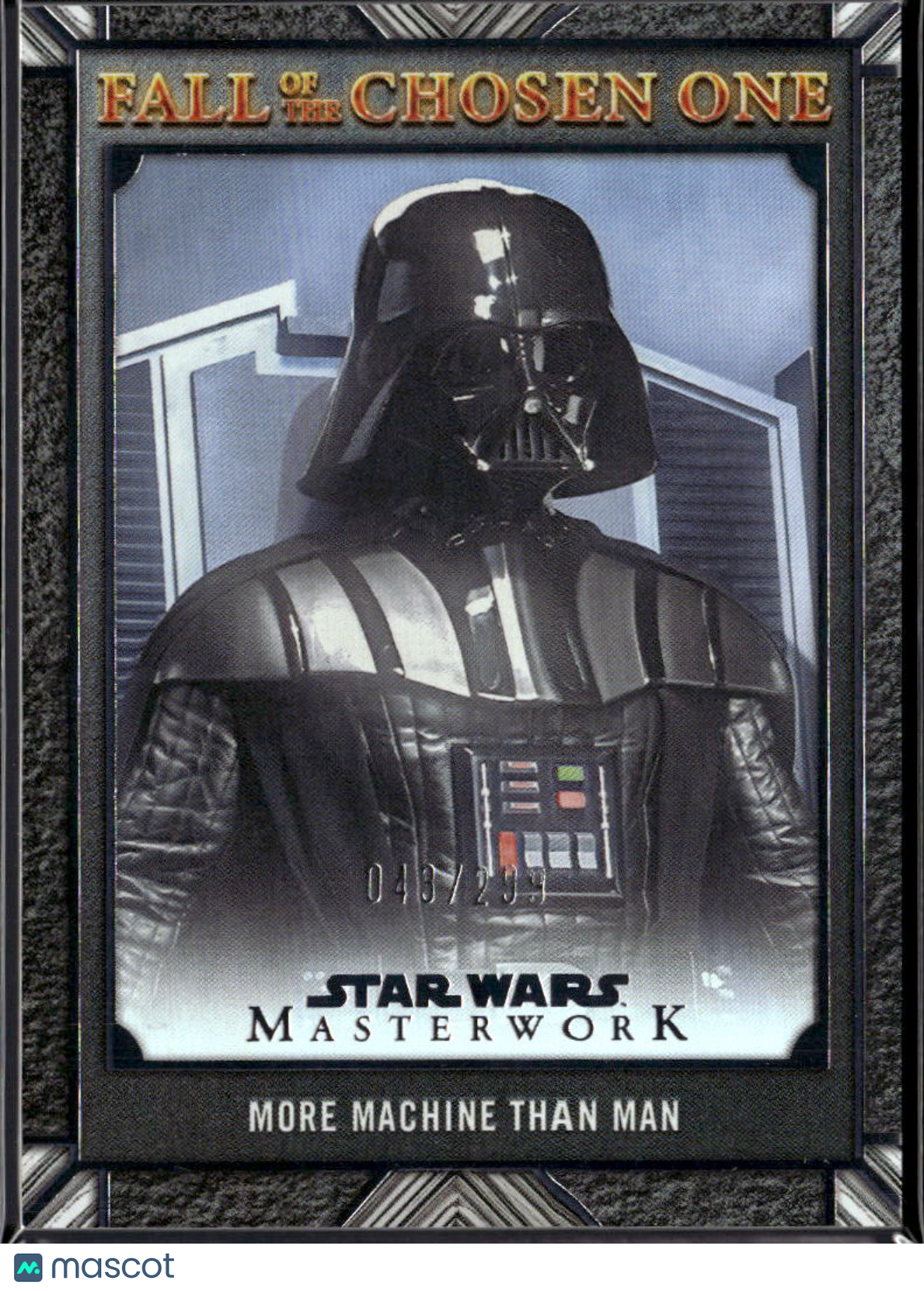 More Machine Than Man Topps Star Wars Masterwork Darth Vader 43/299 #FALL-23