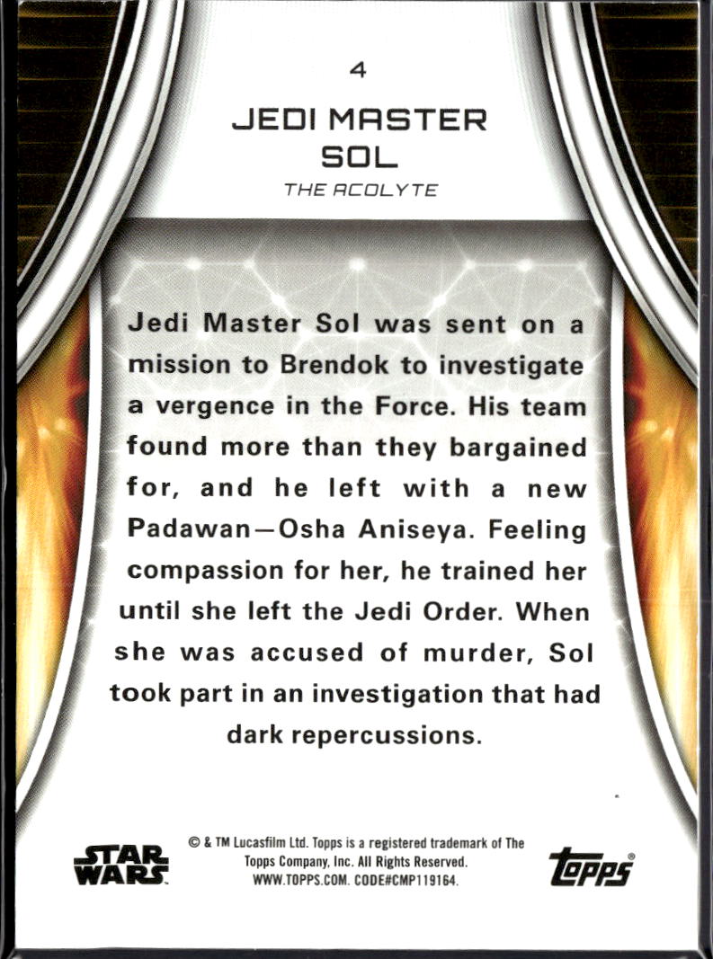 Jedi Master Sol Topps Star Wars Masterwork Purple 45/60 #4