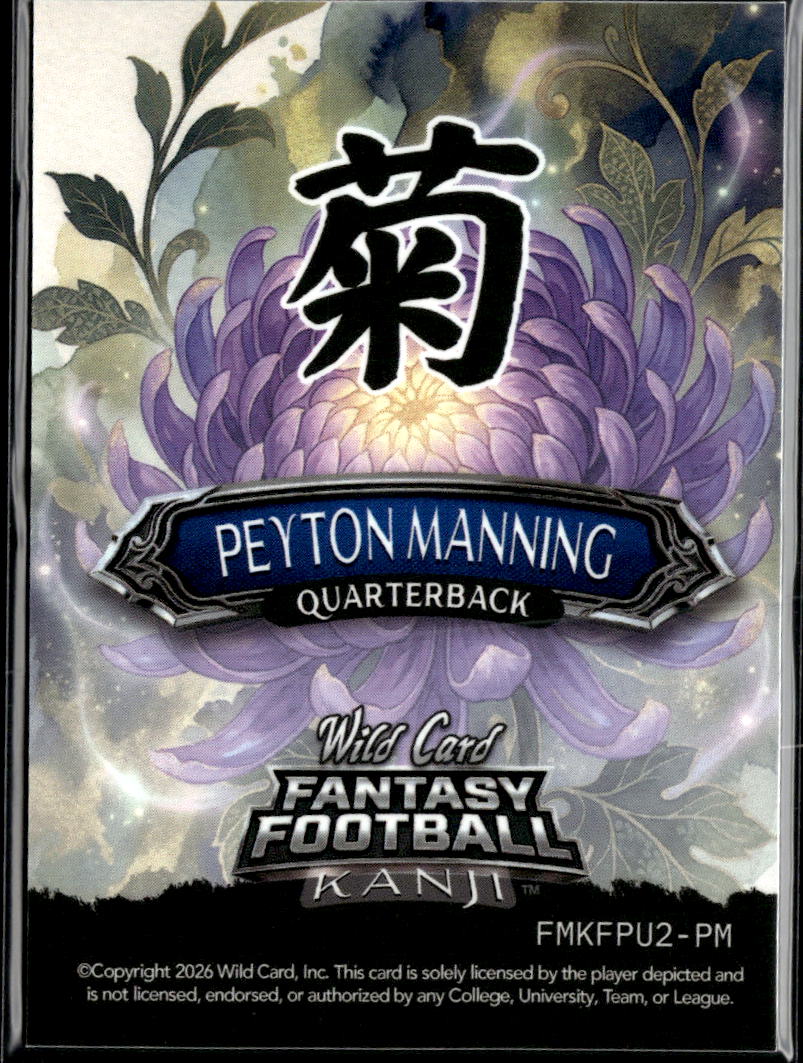 Peyton Manning 2026 Wild Card Kanji Purple 2/6 Indianapolis Colts