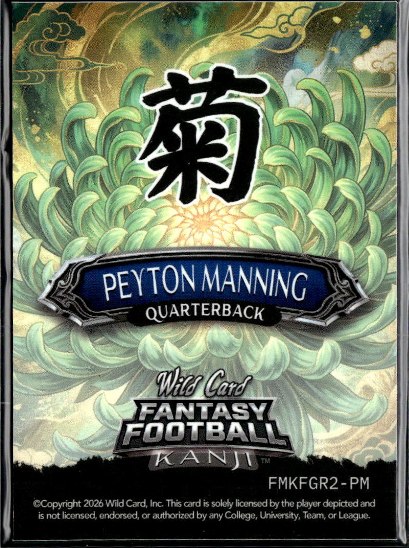 Peyton Manning 2026 Wild Card Kanji Green 1/6 Indianapolis Colts