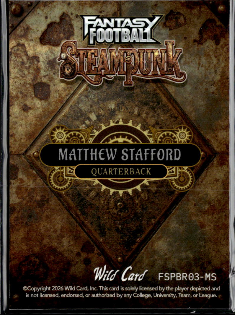 Matthew Stafford 2026 Wild Card Fantasy Football Steampunk 3/3 Los Angeles Rams