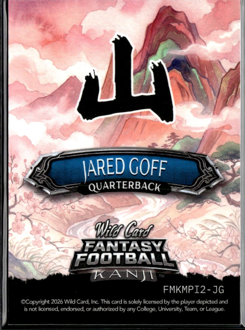 Jared Goff 2026 Wild Card Fantasy Football Kanji 1/4 Detroit Lions