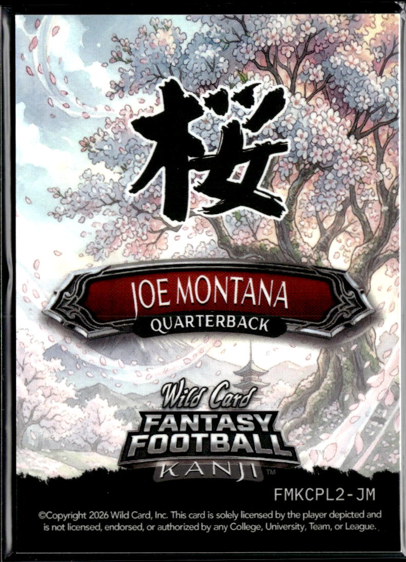 Joe Montana 2026 Wild Card Fantasy Football Kanji 2/3 San Francisco 49ers