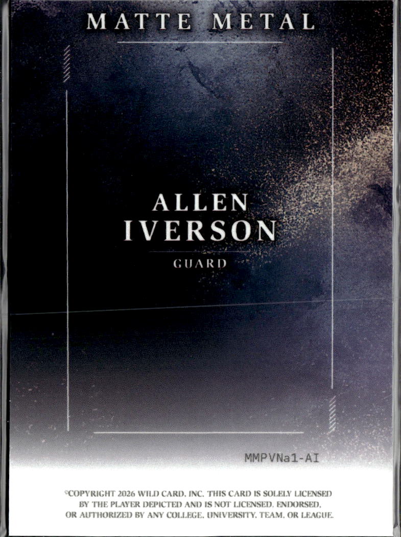 Allen Iverson 2026 Wild Card Matte Metal Philadelphia 76ers 1/1
