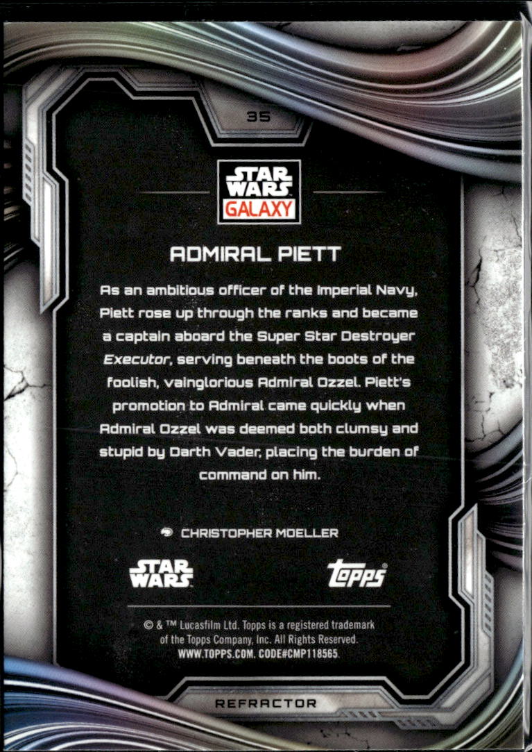 Admirall Piett 2025 Topps Star Wars Galaxy Refractor #35