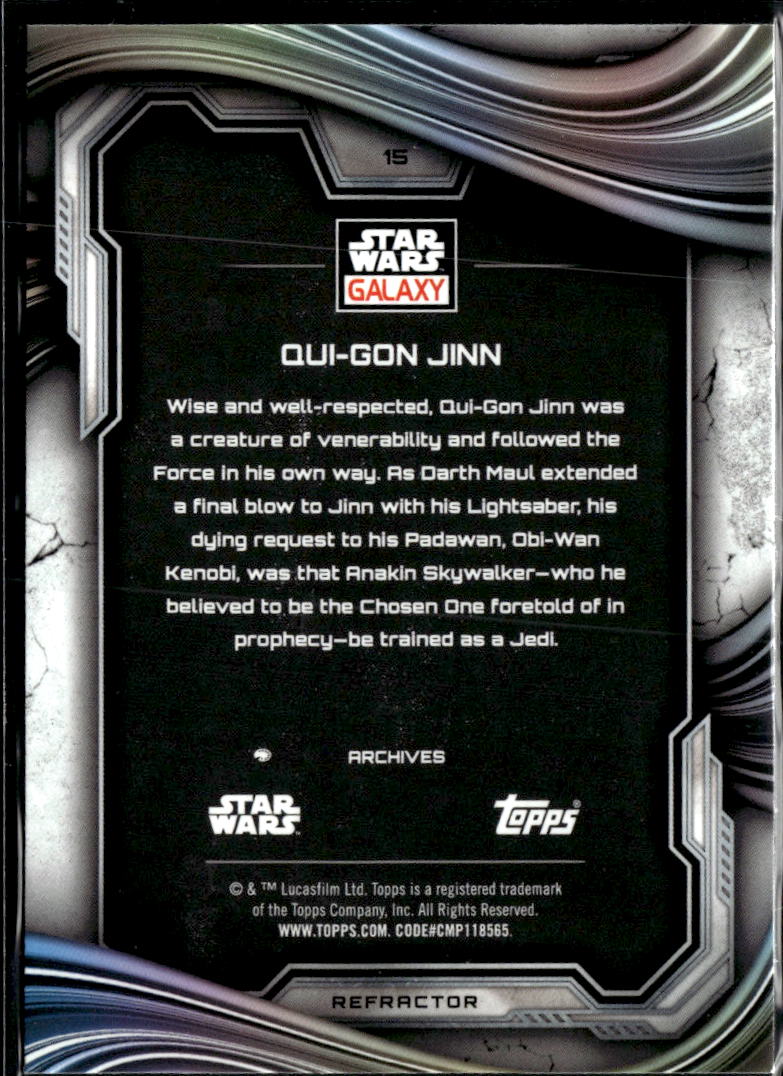 Qui-Gon Jin 2025 Topps Star Wars Galaxy Refractor #15