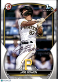 Jase Bowen 2023 Bowman 1st IP Auto Inscription Autograph Pittsburgh Pirates