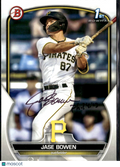 Jase Bowen 2023 Bowman 1st IP Auto Inscription Autograph Pittsburgh Pirates