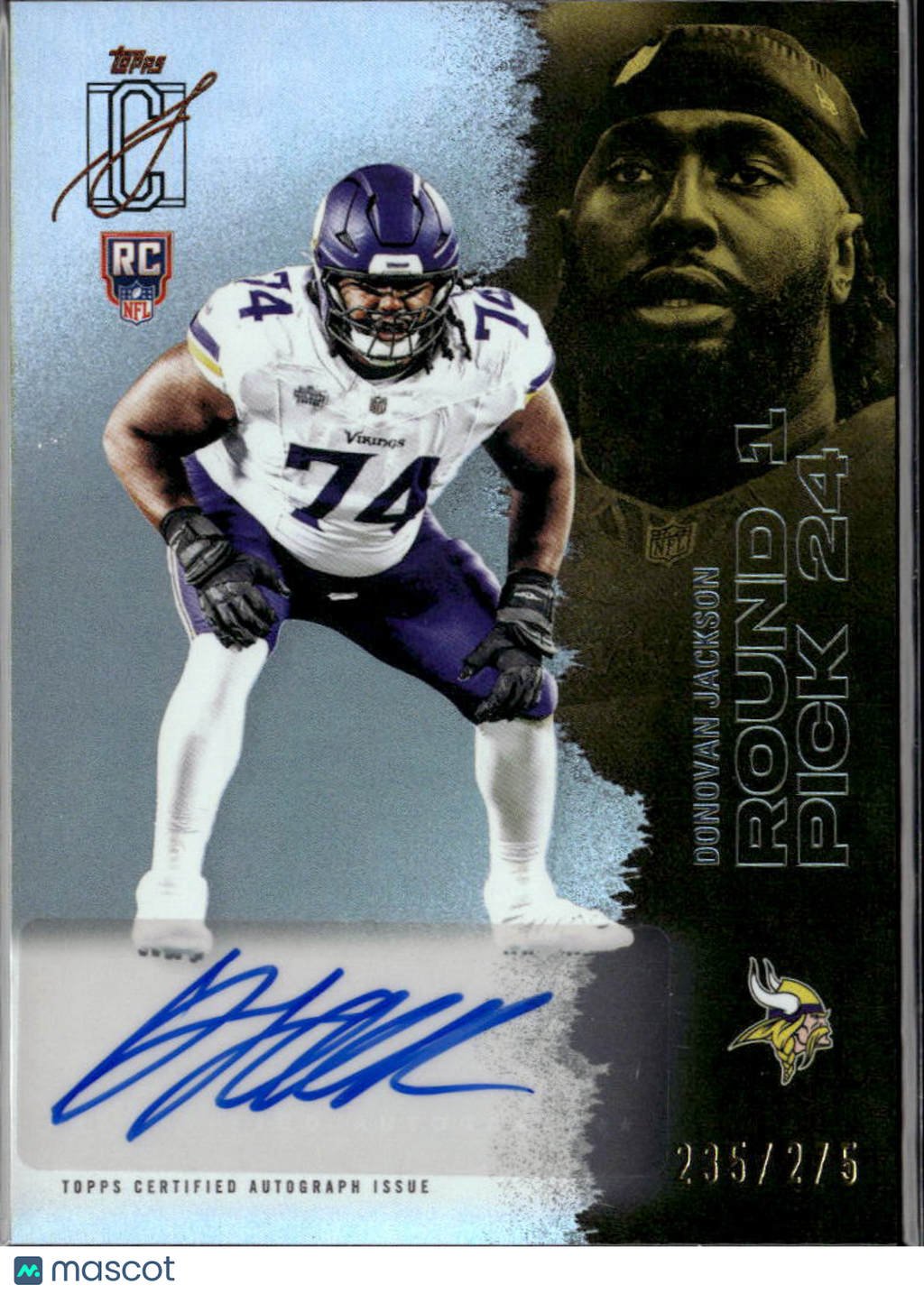 Donovan Jackson 2025 Topps Signature Class Auto Autograph RC /275 Vikings