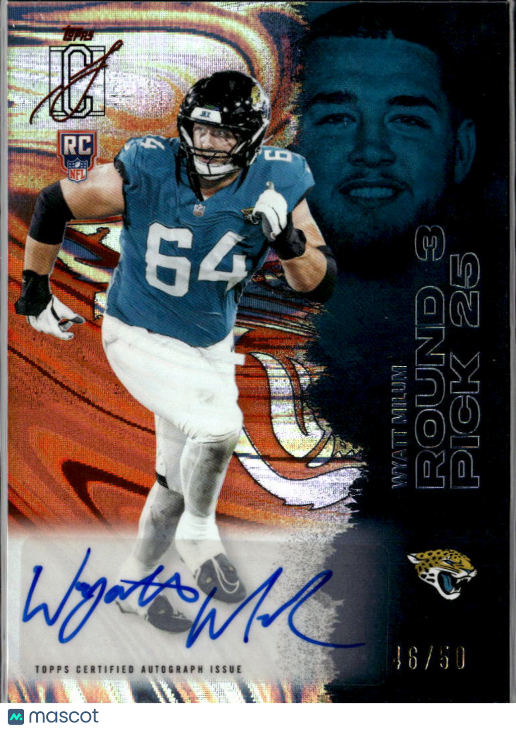 Wyatt Milum 2025 Topps Signature Class Auto Autograph RC /50 Jaguars