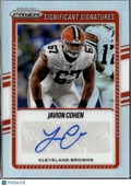 Javion Cohen 2025 Prizm Auto Autograph Silver Cleveland Browns