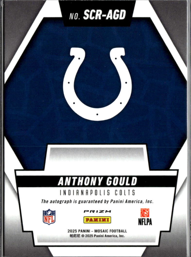Anthony Gould 2025 Mosaic Scripts Auto Autograph Indianapolis Colts