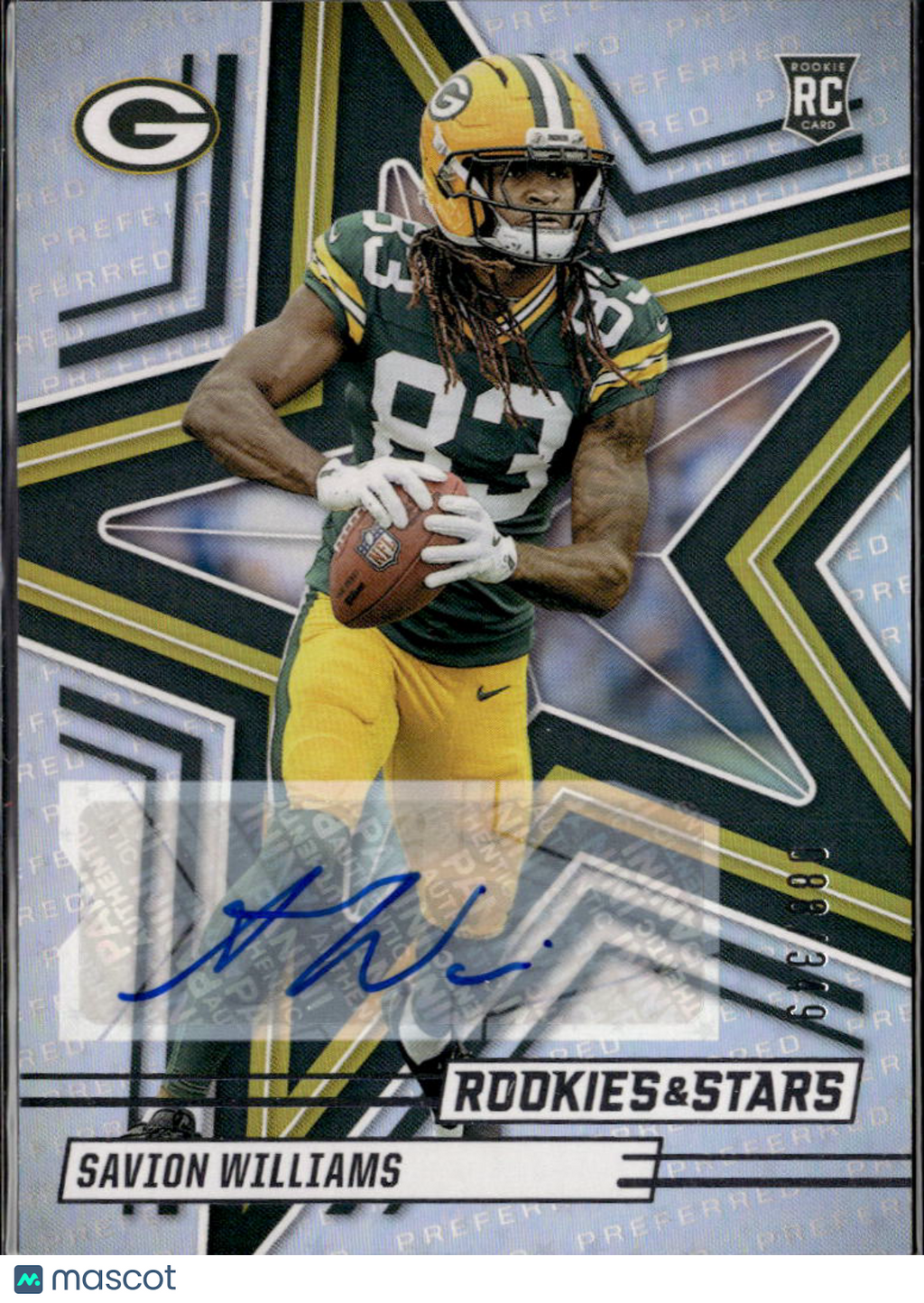 Savion Williams 2025 Rookies & Stars Auto Autograph RC /349 Green Bay Packers