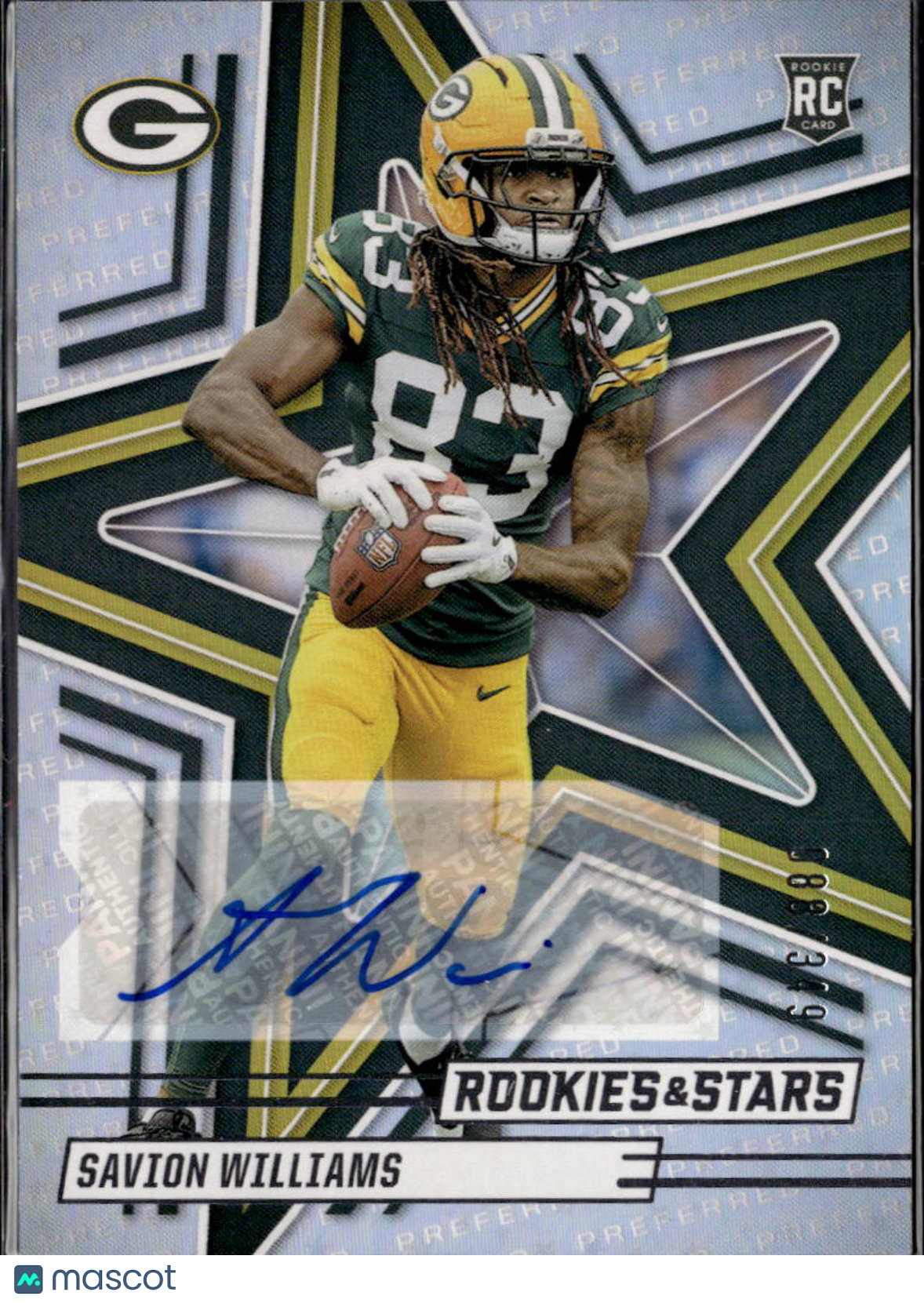 Savion Williams 2025 Rookies & Stars Auto Autograph RC /349 Green Bay Packers