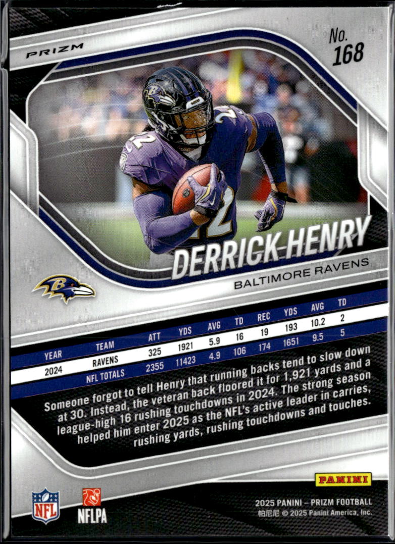 Derrick Henry 2025 Prizm Black White Checkerboard SSP Baltimore Ravens