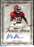 Najee Harris 2020 Leaf Ultimate Draft Auto Autograph RC 18/30 Alabama Crimson