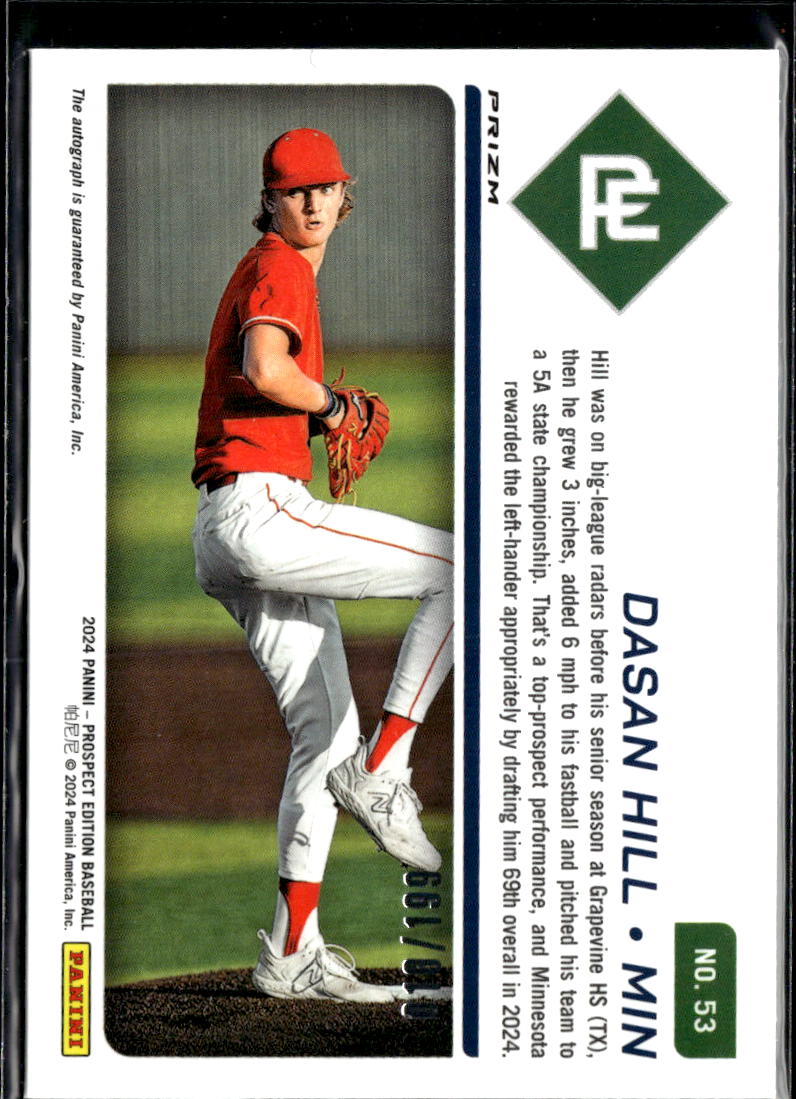 Dasan Hill 2024 Prospect Edition Auto Autograph RC Twins 10/199