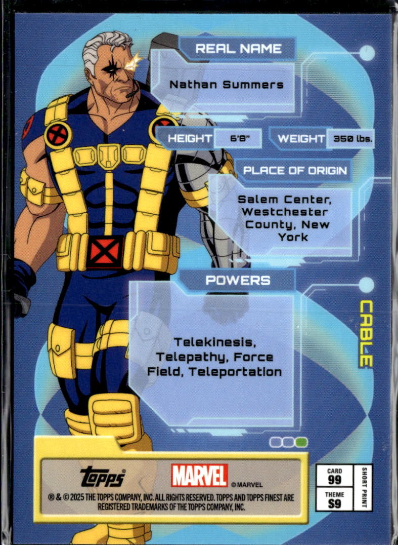 Cable 2025 Topps Finest Marvel Uncanny Short Print SSP #99