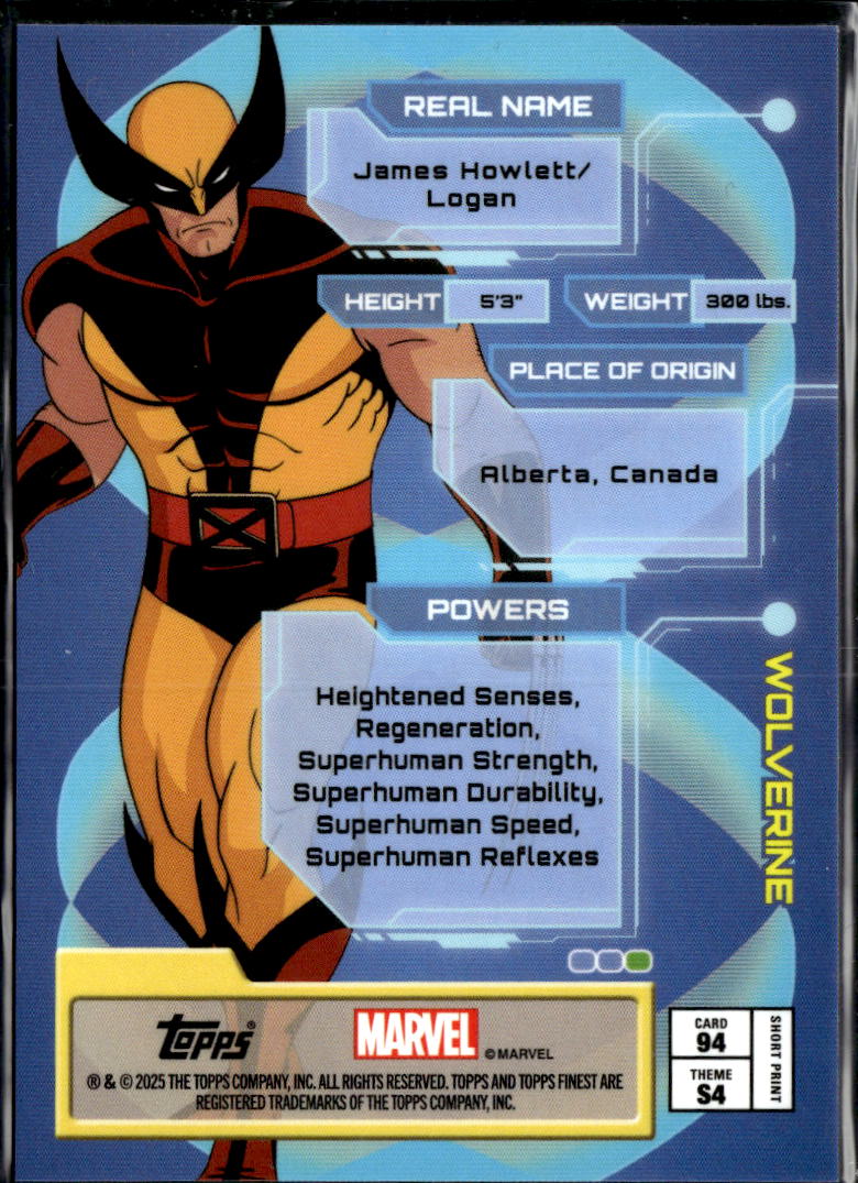 Wolverine 2025 Topps Finest Marvel Uncanny Short Print SSP #94