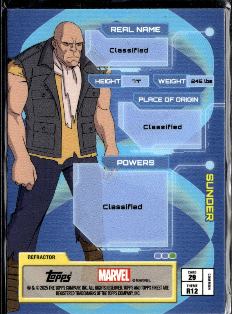 Sunder 025 Topps Finest Marvel Rise Refractor #29