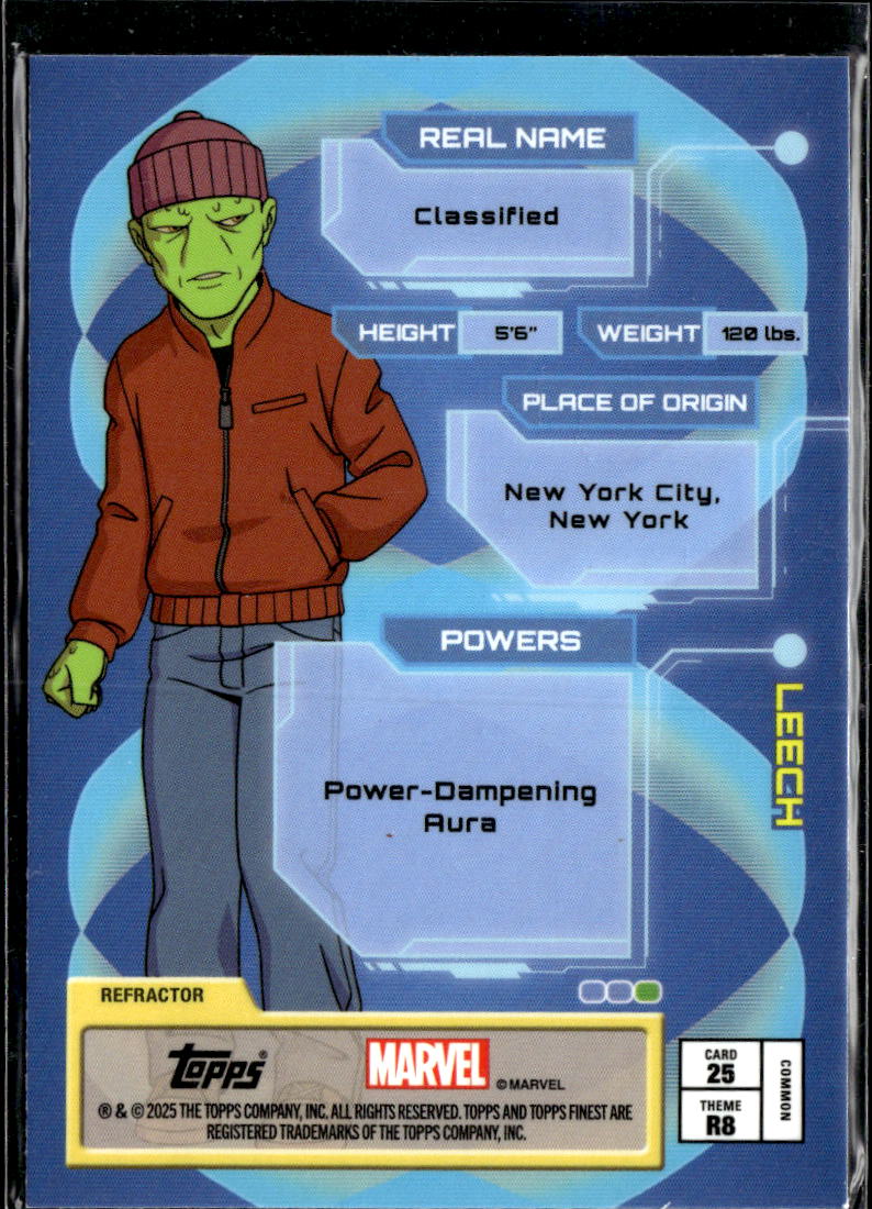 Leech 2025 Topps Finest Marvel Rise Refractor #25