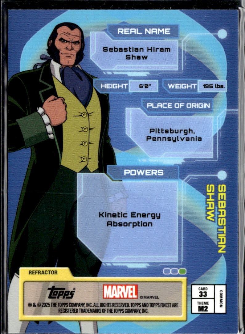 Sebastian Shaw 2025 Topps Finest Marvel Masters Refractor #32