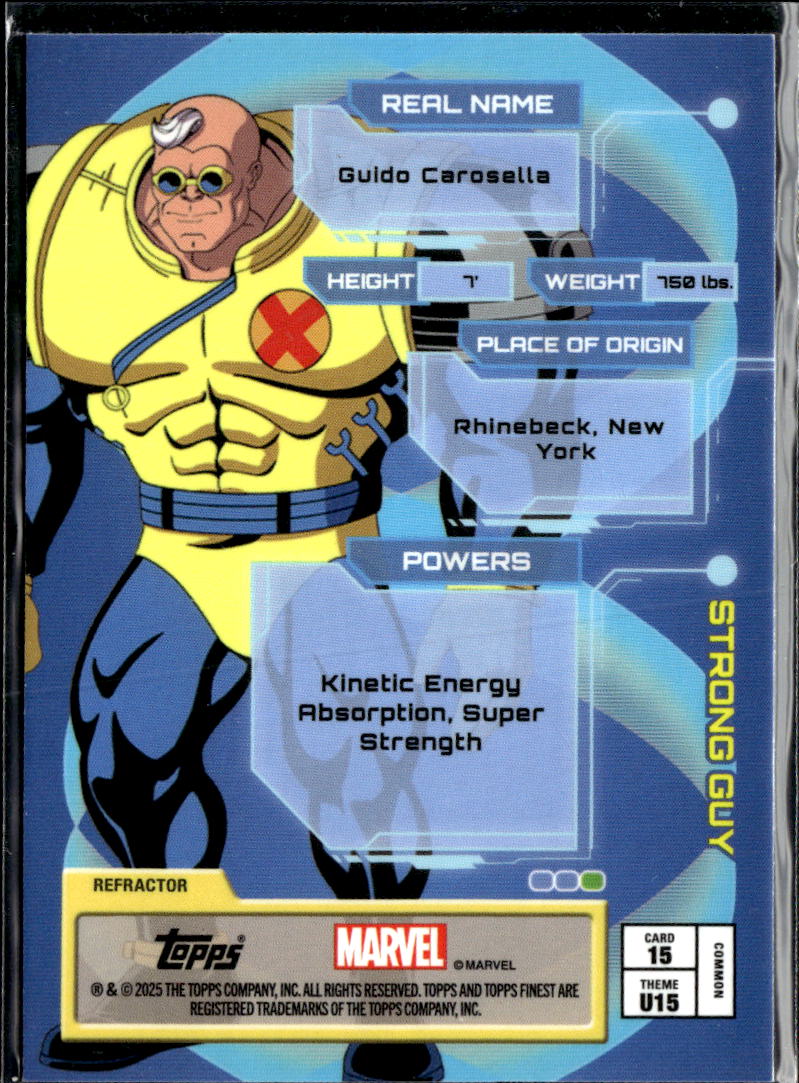 Strong Guy 2025 Topps Finest Marvel Ultimates Refractor #15