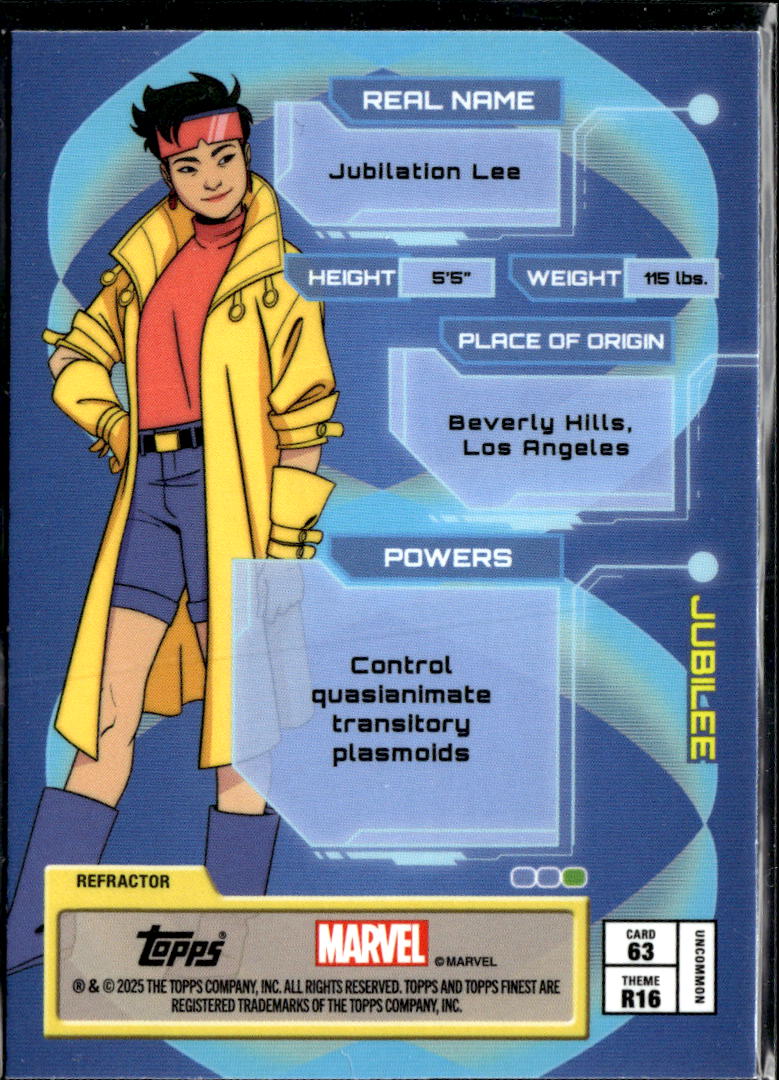 Jubilee 2025 Topps Finest Marvel Refractor #63