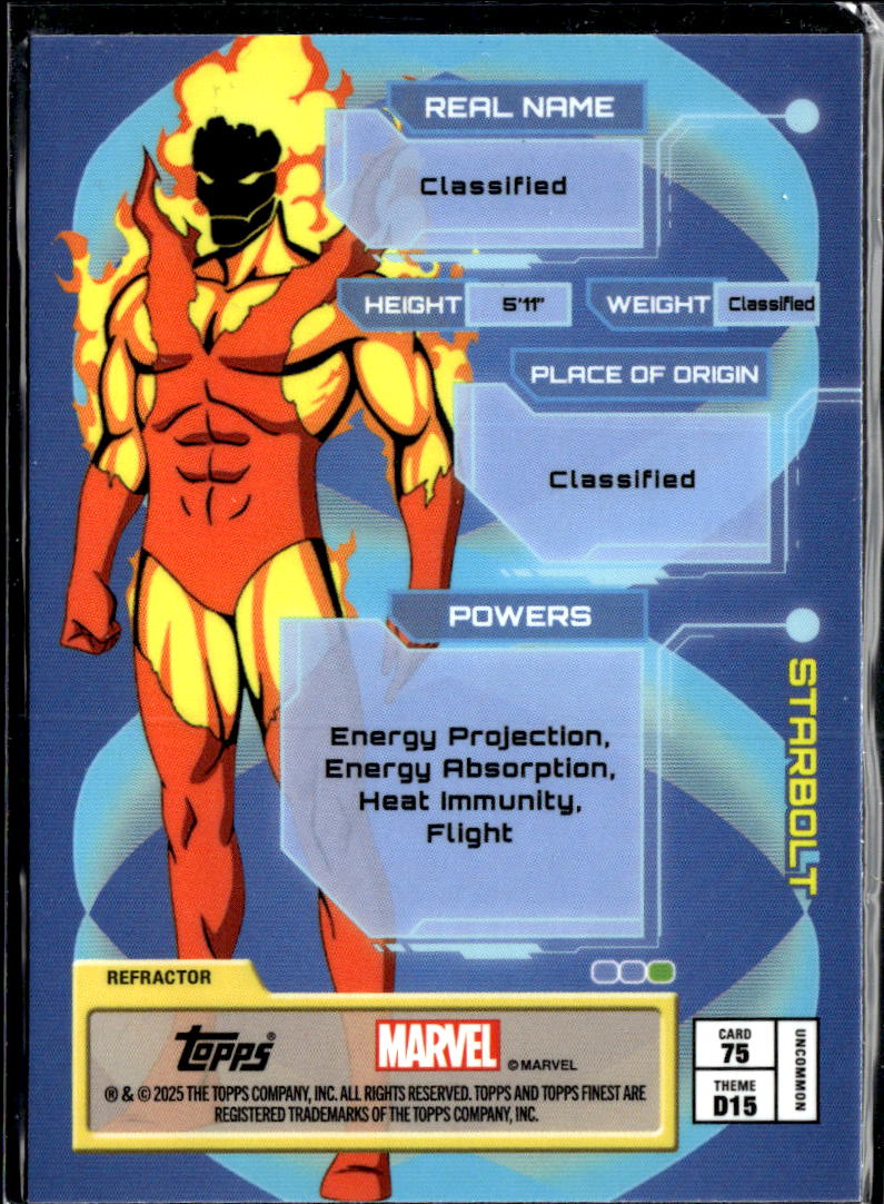 Starbolt 2025 Topps Marvel Finest Refractor #75