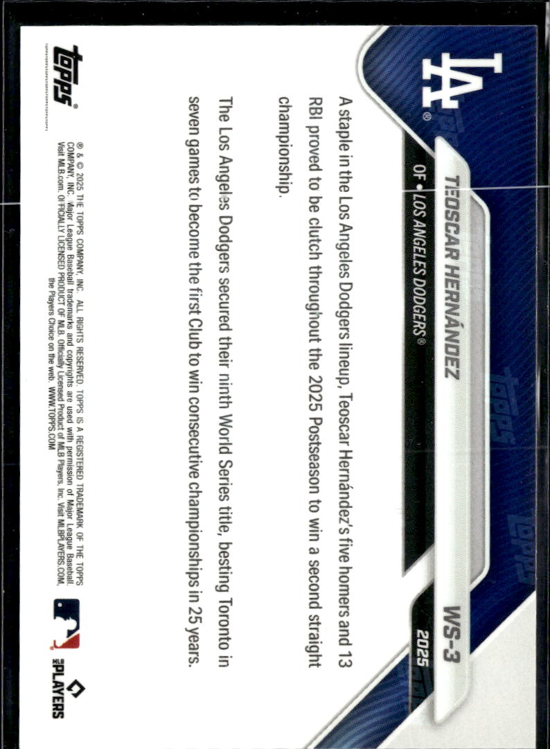 Teoscar Hernandez 2025 Topps Now Los Angeles Dodgers