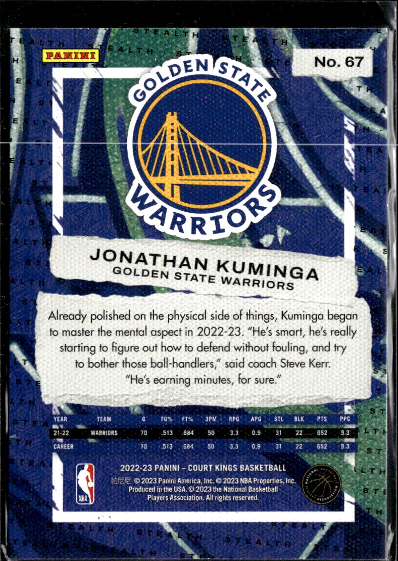 Jonathan Kuminga 2022-23 Court Kings Holo Gold SSP Golden State Warriors