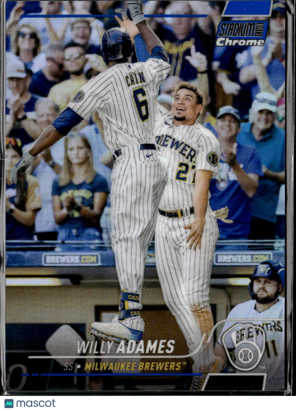 Willy Adames 2022 Topps Stadium Club Chrome Blue Refractor /199 Brewers