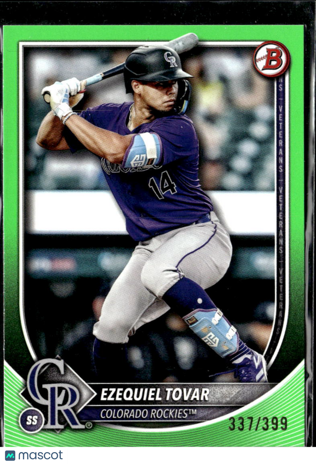 Ezequiel Tovar 2025 Bowman Green 337/399 Colorado Rockies