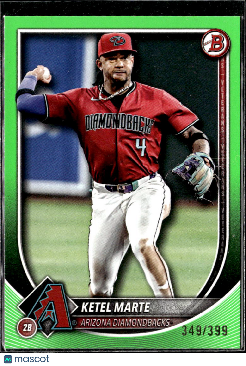 Ketel Marte 2025 Bowman Green /399 Arizona Diamondbacks