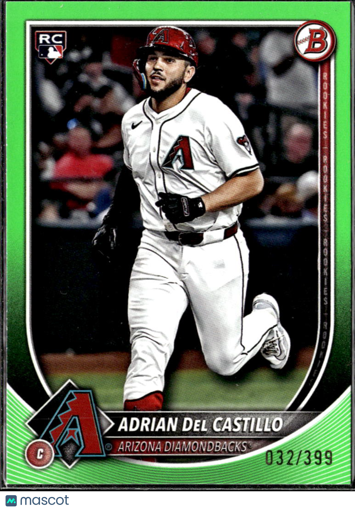 Adrian Del Castillo 2025 Bowman RC Green /399 Arizona Diamondbacks
