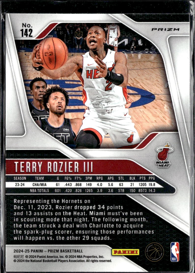 Terry Rozier III 2024-25 Panini Prizm Red Sparkle Prizm SSP Miami Heat