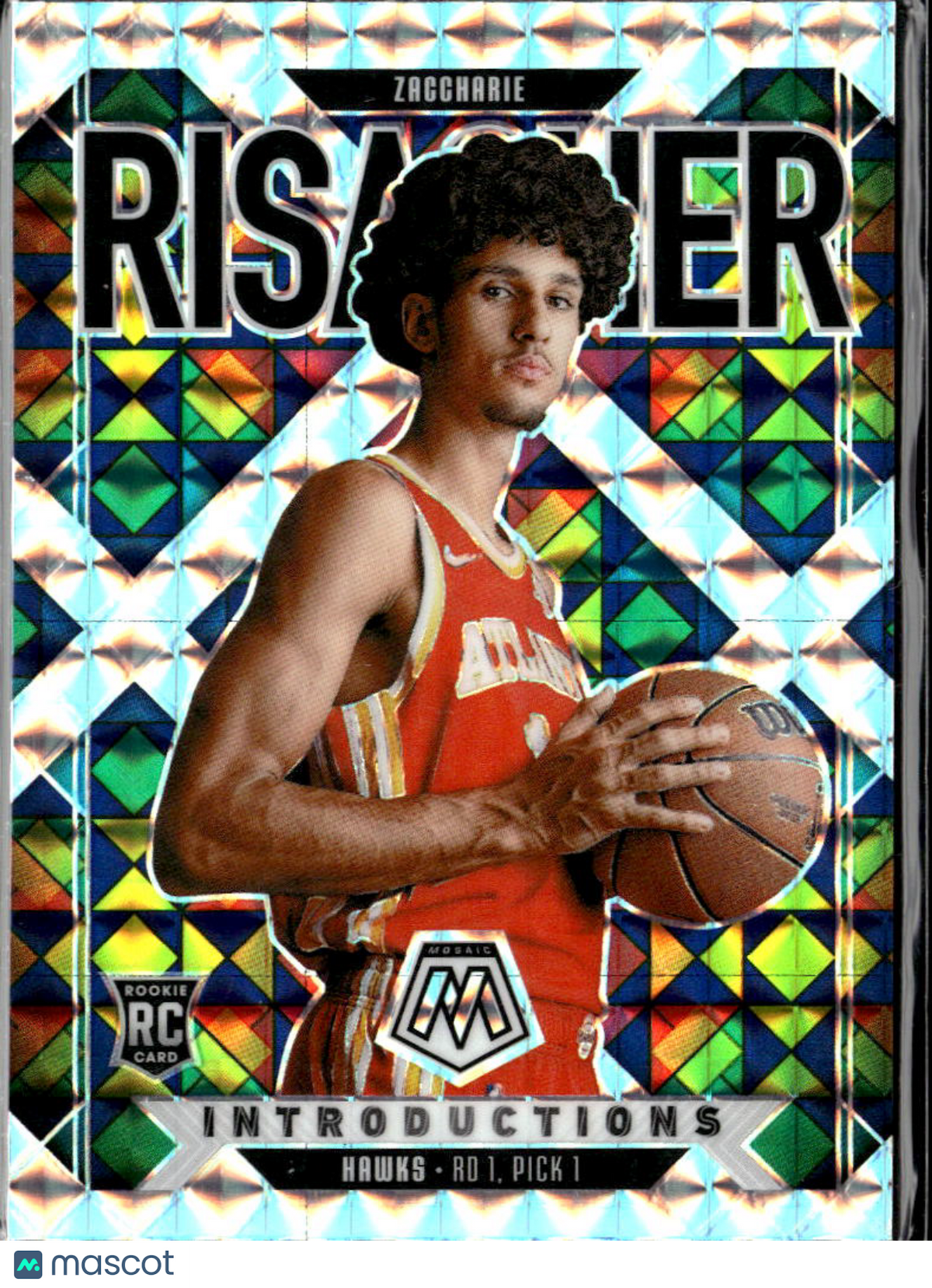 Zaccharie Risacher 2025 Mosaic Introductions Mosaics Prizm RC Atlanta Hawks