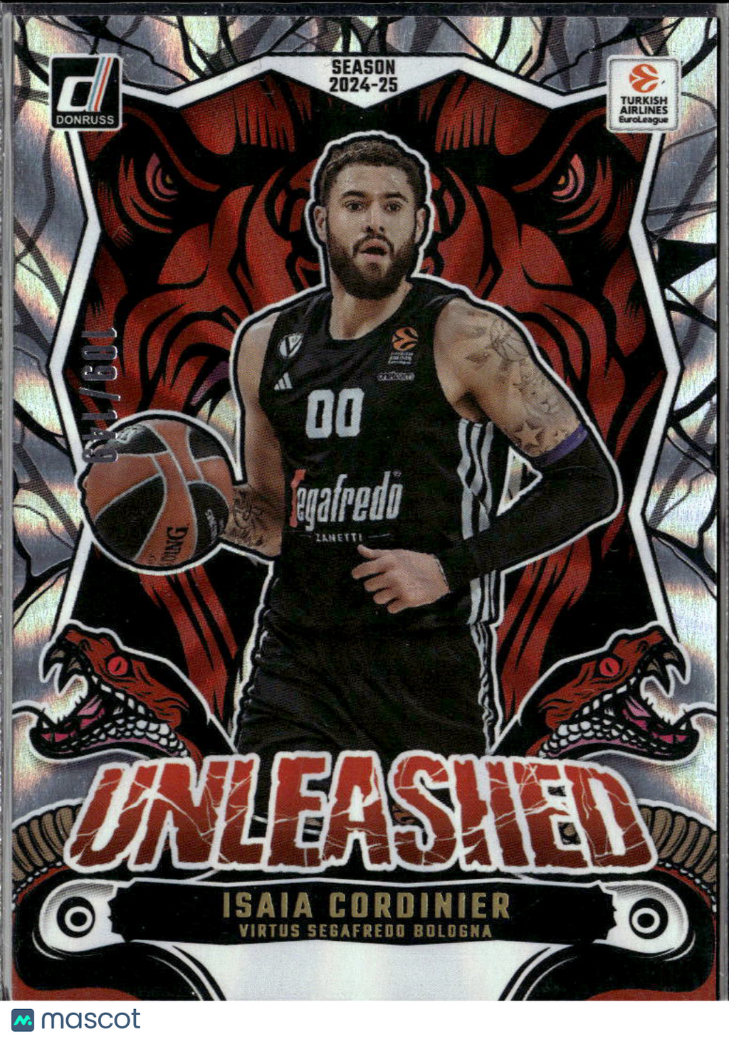 Isaia Cordinier 2025 Donruss EuroLeague Unleashed /149 Segafredo Bologna