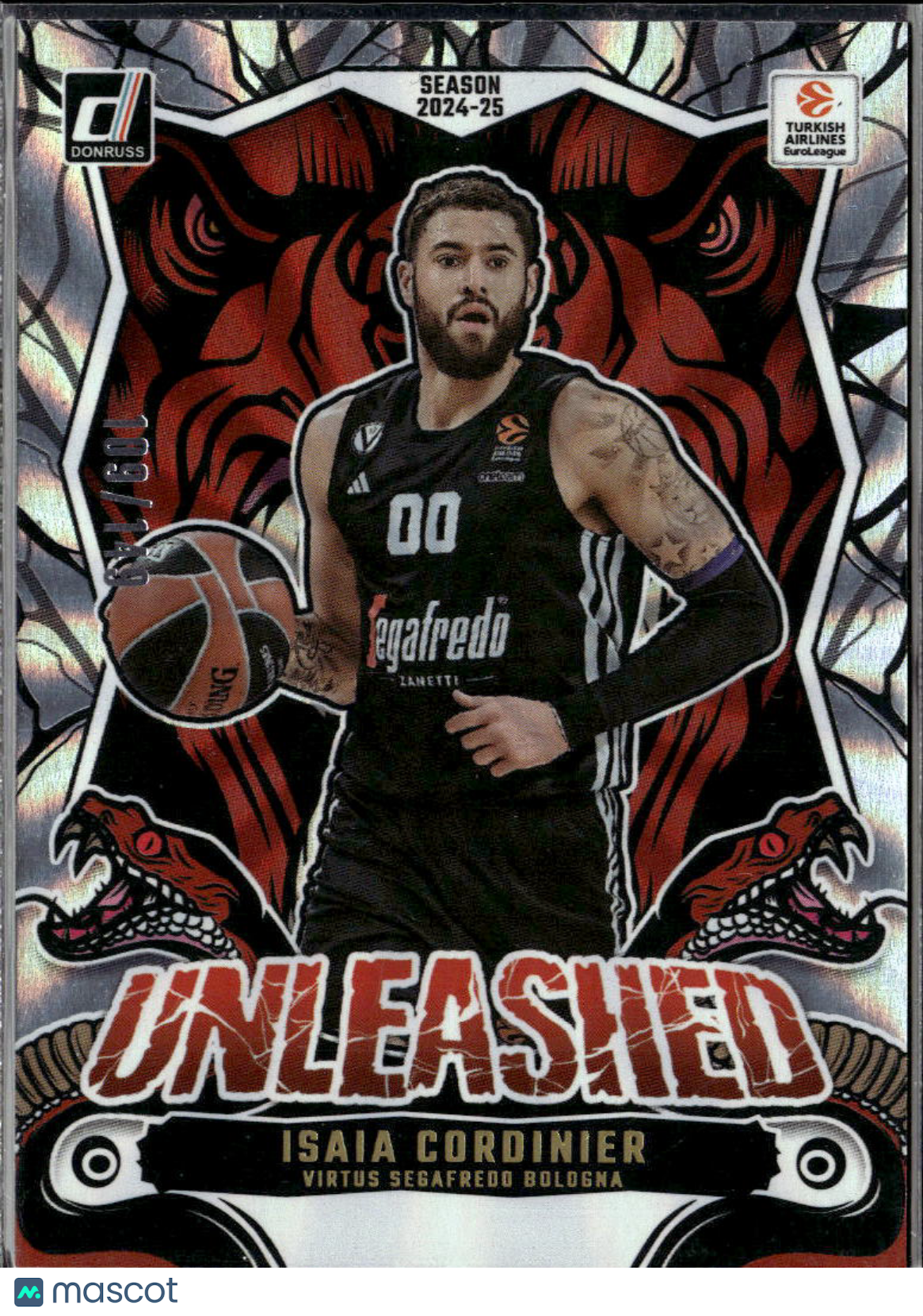 Isaia Cordinier 2025 Donruss EuroLeague Unleashed /149 Segafredo Bologna