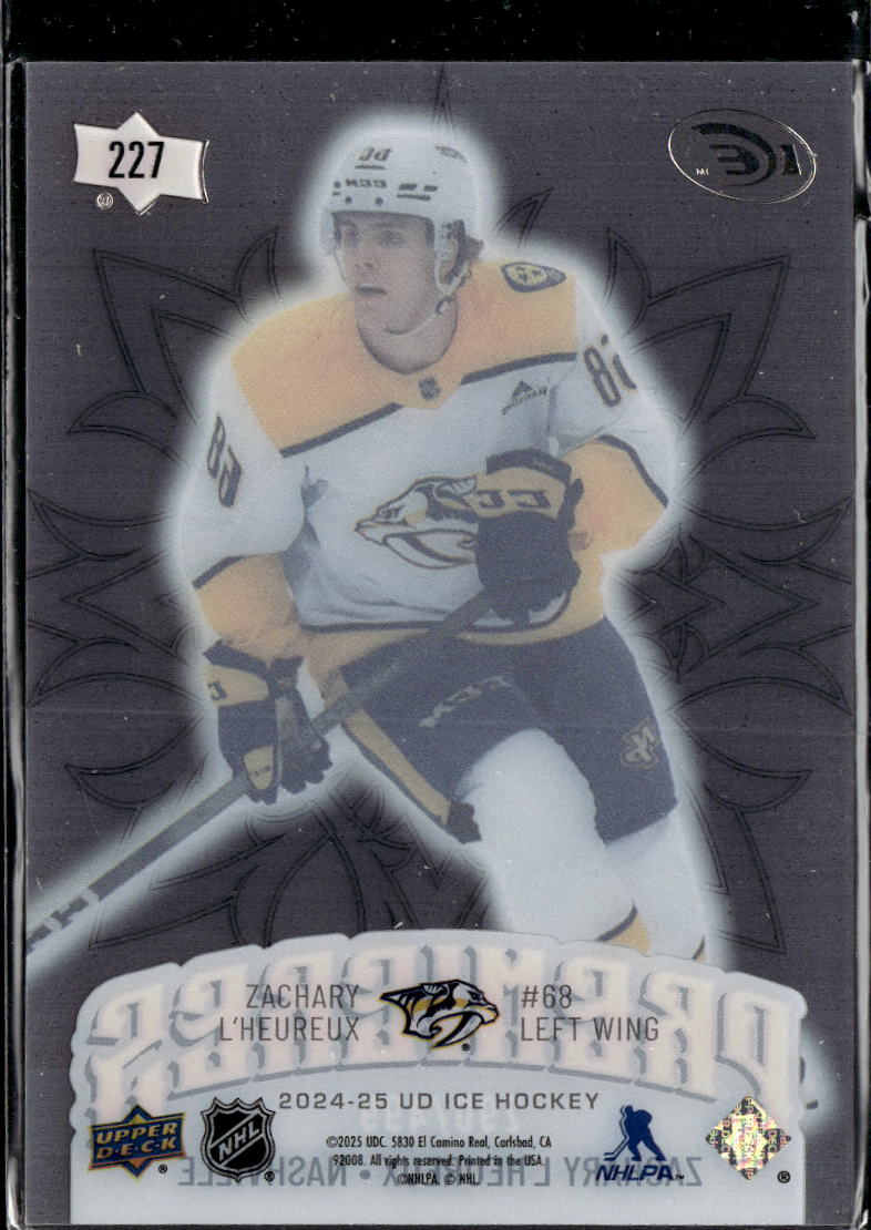Zachary L'Heureux 2025 Upper Deck Ice Premieres /499 Nashville Predators