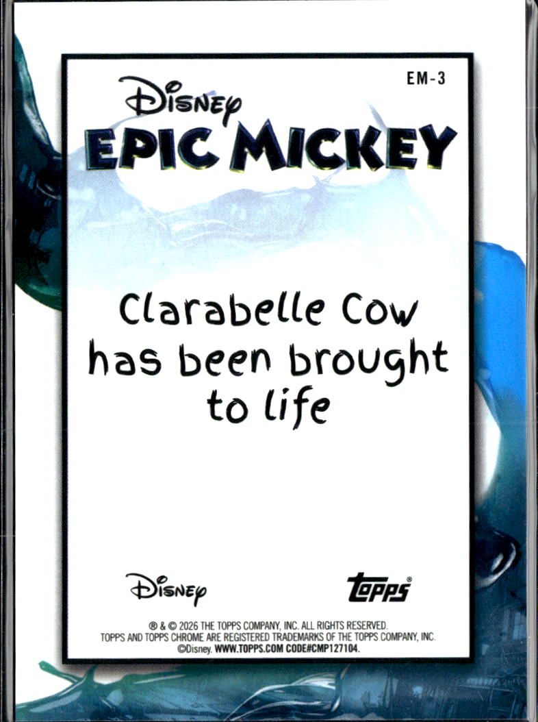 Clarabelle Cow 2026 Topps Chrome Disney Epic Mickey #EM-3