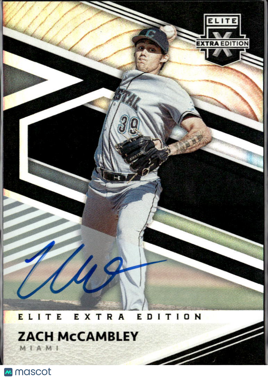 Zach McCambley 2020 Panini Elite Extra Edition Auto Autograph Miami Marlins