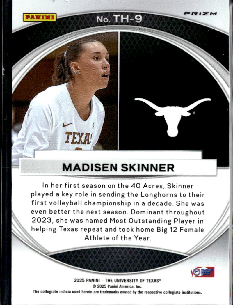 Madisen Skinner 2025 Panini Prizm NIL Pink Shimmer Texas Longhorns