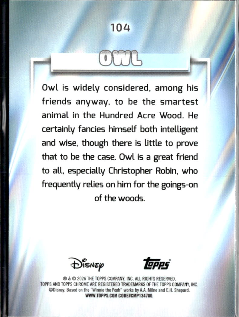 Owl 2026 Topps Chrome Disney Prism Refractor #104
