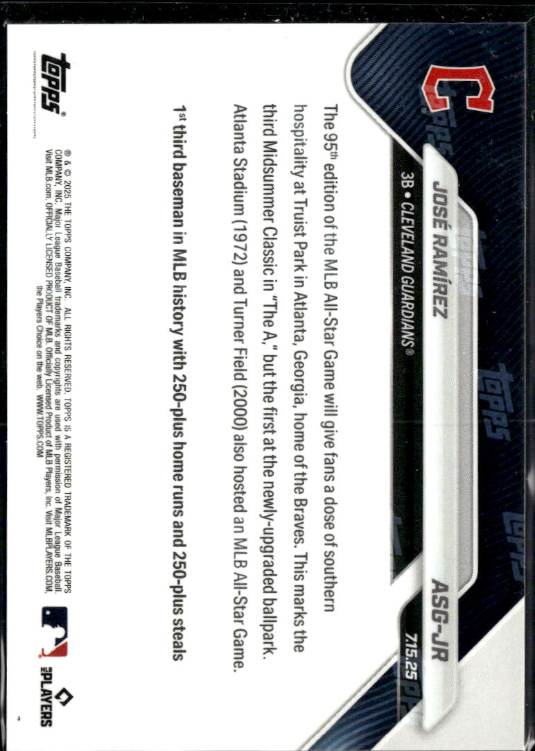 Jose Ramírez 2025 Topps Now Cleveland Guardians