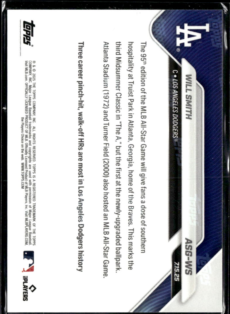 Will Smith 2025 Topps Now Los Angeles Dodgers