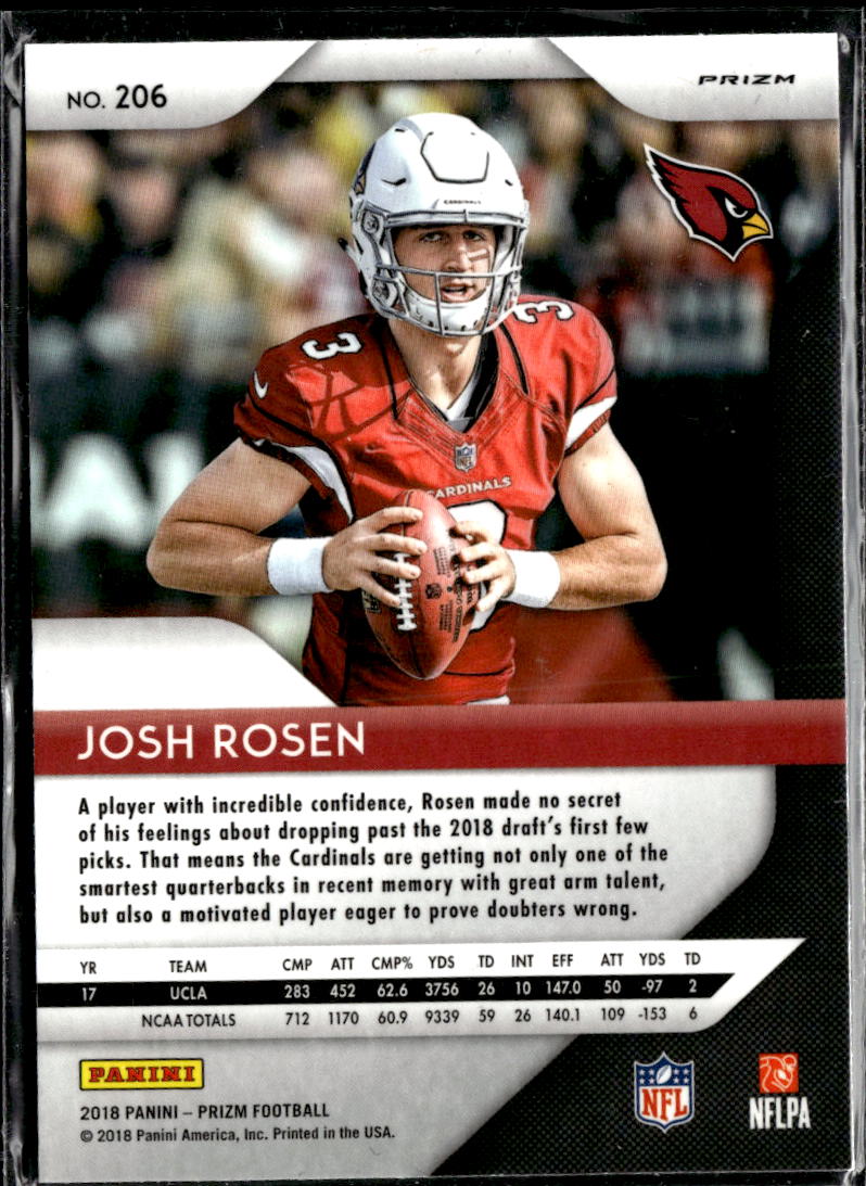 Josh Rosen 2018 Panini Prizm RC Blue Lazer Arizona Cardinals