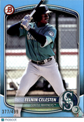 Felnin Celesten 2025 Bowman Draft Sky Blue Refractor /499 Seattle Mariners