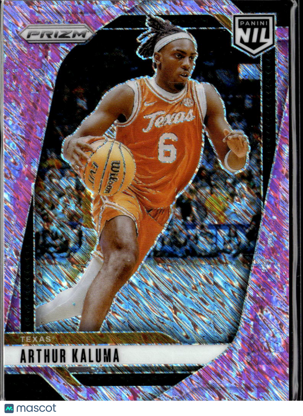 Arthur Kaluma 2025 Panini Prizm NIL Pink Shimmer RC Texas Longhorns